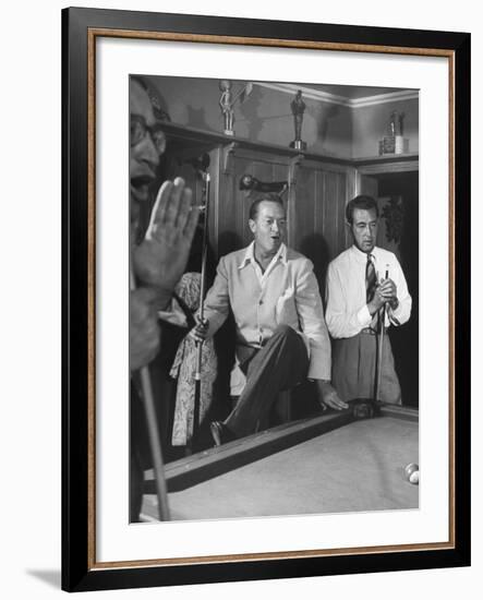 Actor Bob Hope and Vic Hewter Playing Pool Together-null-Framed Photographic Print