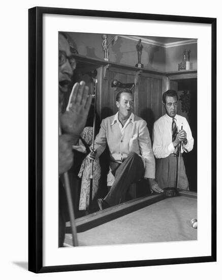 Actor Bob Hope and Vic Hewter Playing Pool Together-null-Framed Photographic Print