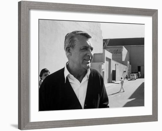 Actor Cary Grant on Lot at Universal Studio-John Dominis-Framed Premium Photographic Print