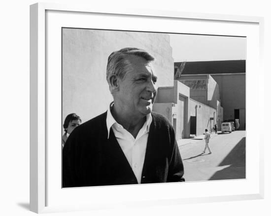 Actor Cary Grant on Lot at Universal Studio-John Dominis-Framed Premium Photographic Print