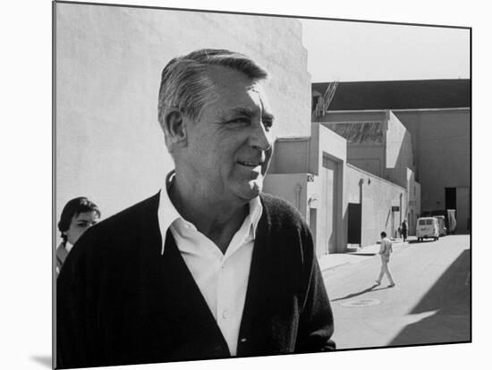 Actor Cary Grant on Lot at Universal Studio-John Dominis-Mounted Premium Photographic Print