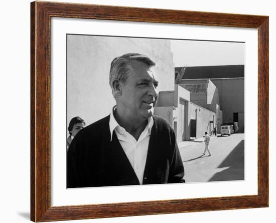 Actor Cary Grant on Lot at Universal Studio-John Dominis-Framed Premium Photographic Print