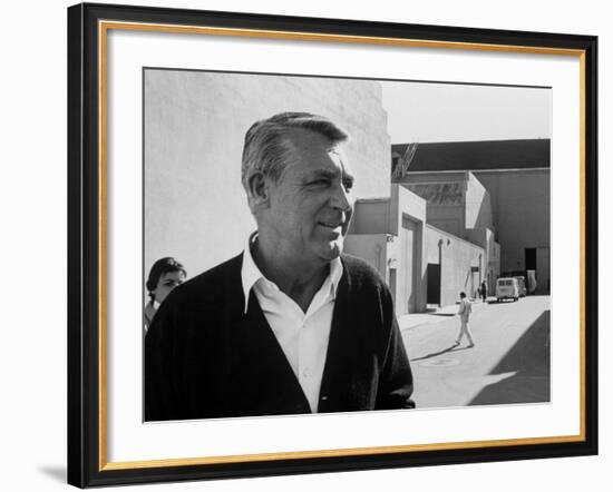 Actor Cary Grant on Lot at Universal Studio-John Dominis-Framed Premium Photographic Print