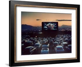 Actor Charlton Heston as Moses in "The Ten Commandments," Shown at Drive-in Theater-J. R. Eyerman-Framed Photographic Print
