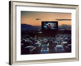 Actor Charlton Heston as Moses in "The Ten Commandments," Shown at Drive-in Theater-J. R. Eyerman-Framed Photographic Print