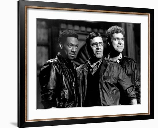 Actor/Comedians Eddie Murphy, Jerry Lewis and Joe Piscopo Appearing on "Saturday Night Live"-David Mcgough-Framed Premium Photographic Print