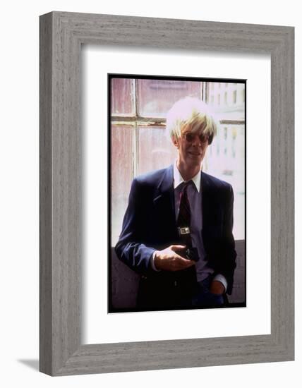 Actor David Bowie, as Artist Andy Warhol, in a Publicity Still for the Film "Basquait"-Marion Curtis-Framed Photographic Print