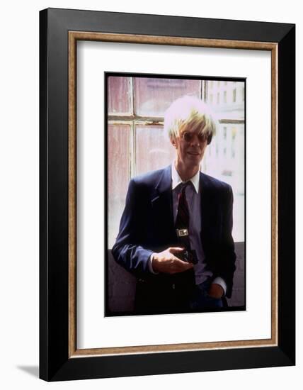 Actor David Bowie, as Artist Andy Warhol, in a Publicity Still for the Film "Basquait"-Marion Curtis-Framed Photographic Print