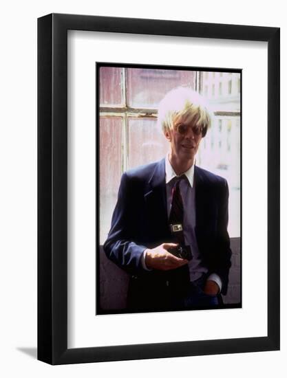 Actor David Bowie, as Artist Andy Warhol, in a Publicity Still for the Film "Basquait"-Marion Curtis-Framed Photographic Print