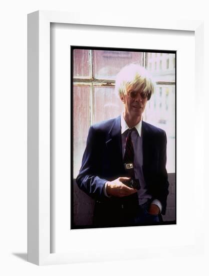 Actor David Bowie, as Artist Andy Warhol, in a Publicity Still for the Film "Basquait"-Marion Curtis-Framed Photographic Print