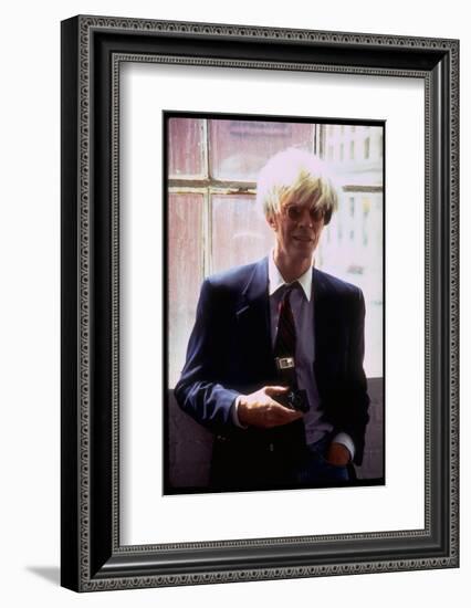 Actor David Bowie, as Artist Andy Warhol, in a Publicity Still for the Film "Basquait"-Marion Curtis-Framed Photographic Print
