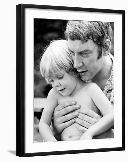 Actor Donald Sutherland W. Son, Future Actor Keifer Sutherland-null-Framed Premium Photographic Print