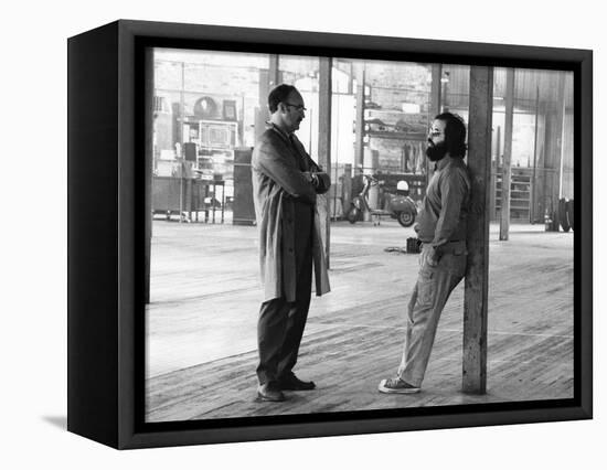 Actor Gene Hackman and film director Francis Ford Coppola on the set of the film The Conversation,-null-Framed Stretched Canvas