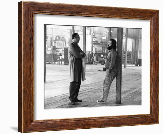 Actor Gene Hackman and film director Francis Ford Coppola on the set of the film The Conversation,-null-Framed Photo