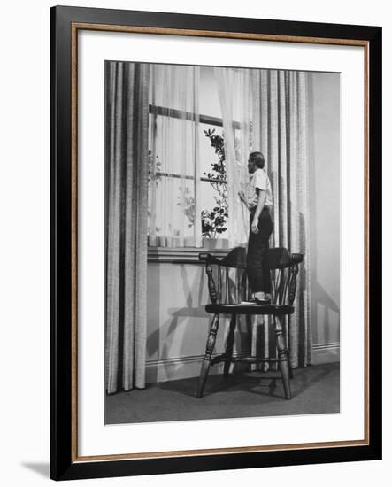 Actor Grant Williams During Scene from "The Incredible Shrinking Man" on set, Universal Studios-Allan Grant-Framed Premium Photographic Print