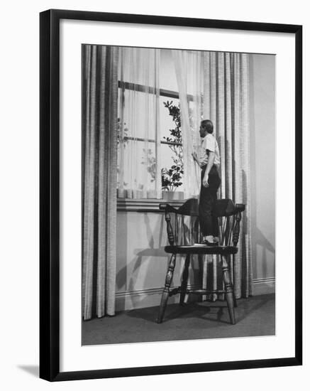 Actor Grant Williams During Scene from "The Incredible Shrinking Man" on set, Universal Studios-Allan Grant-Framed Premium Photographic Print