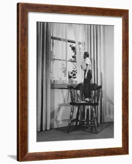 Actor Grant Williams During Scene from "The Incredible Shrinking Man" on set, Universal Studios-Allan Grant-Framed Premium Photographic Print