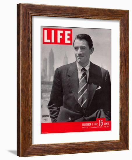 Actor Gregory Peck, December 1, 1947-Nina Leen-Framed Photographic Print