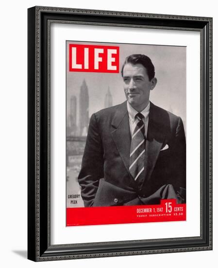 Actor Gregory Peck, December 1, 1947-Nina Leen-Framed Photographic Print