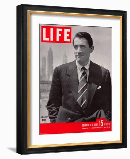 Actor Gregory Peck, December 1, 1947-Nina Leen-Framed Photographic Print