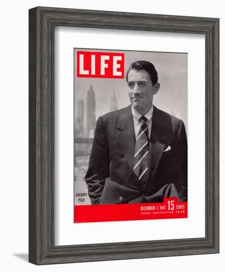 Actor Gregory Peck, December 1, 1947-Nina Leen-Framed Photographic Print