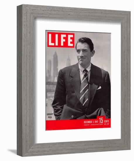 Actor Gregory Peck, December 1, 1947-Nina Leen-Framed Photographic Print