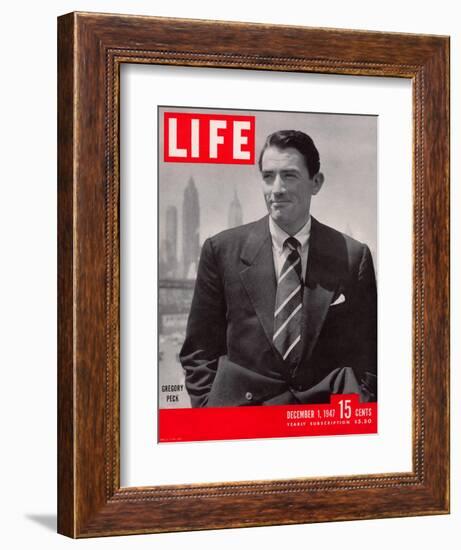 Actor Gregory Peck, December 1, 1947-Nina Leen-Framed Photographic Print