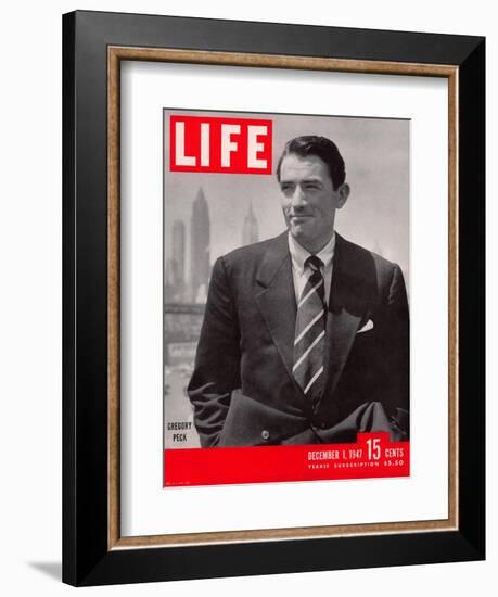 Actor Gregory Peck, December 1, 1947-Nina Leen-Framed Photographic Print