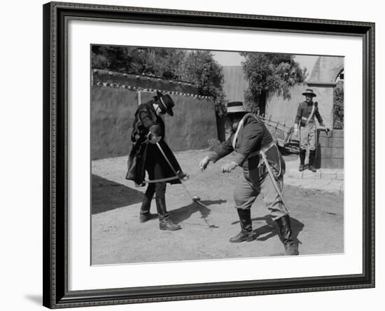 Actor Guy Williams Acting in the TV Show, Zorro-Allan Grant-Framed Premium Photographic Print