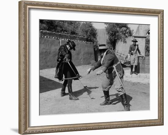 Actor Guy Williams Acting in the TV Show, Zorro-Allan Grant-Framed Premium Photographic Print