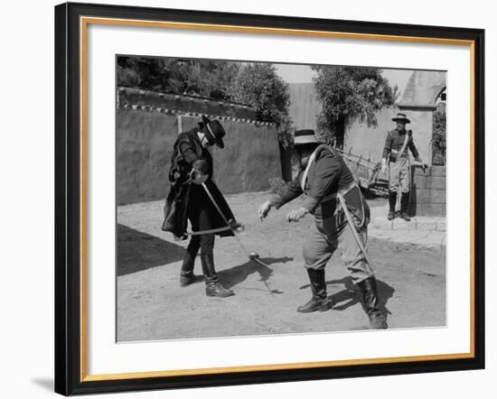 Actor Guy Williams Acting in the TV Show, Zorro-Allan Grant-Framed Premium Photographic Print