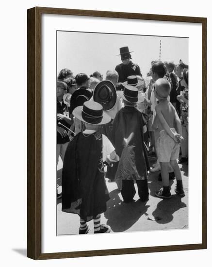 Actor Guy Williams as Zorro Signing Autographs for Fans at Disneyland-Allan Grant-Framed Premium Photographic Print