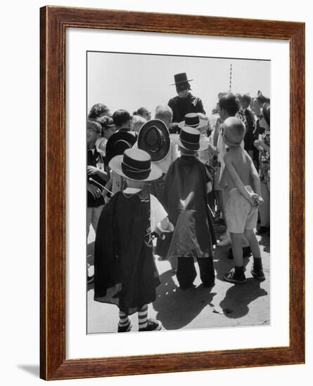 Actor Guy Williams as Zorro Signing Autographs for Fans at Disneyland-Allan Grant-Framed Premium Photographic Print