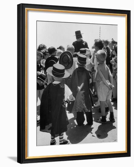 Actor Guy Williams as Zorro Signing Autographs for Fans at Disneyland-Allan Grant-Framed Premium Photographic Print