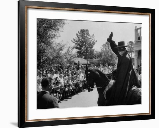 Actor Guy Williams Playing Zorro at Disneyland-Allan Grant-Framed Premium Photographic Print