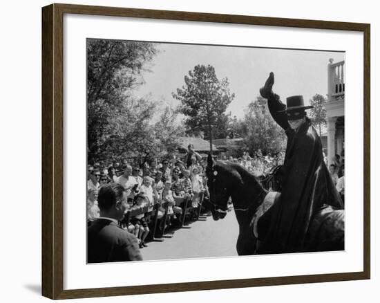 Actor Guy Williams Playing Zorro at Disneyland-Allan Grant-Framed Premium Photographic Print