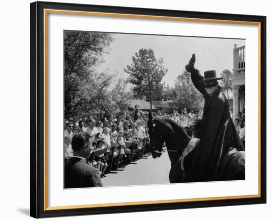 Actor Guy Williams Playing Zorro at Disneyland-Allan Grant-Framed Premium Photographic Print