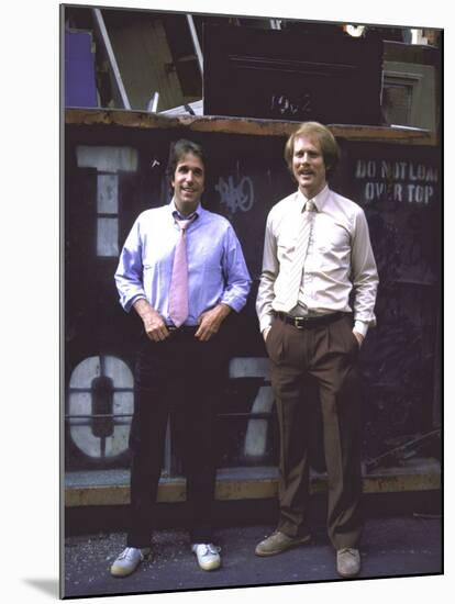 Actor Henry Winkler and Actor Director Ron Howard-null-Mounted Premium Photographic Print