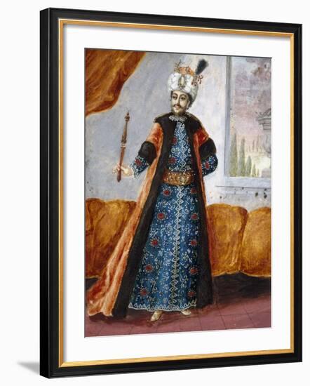 Actor in Oriental Costume in Role of Suleiman, Character from Opera Comique by Charles Simon Favart-null-Framed Giclee Print