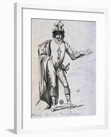 Actor in Role of Hector Bellemore Nell'Illusion Comique, 1635, Play by Pierre Corneille-null-Framed Giclee Print