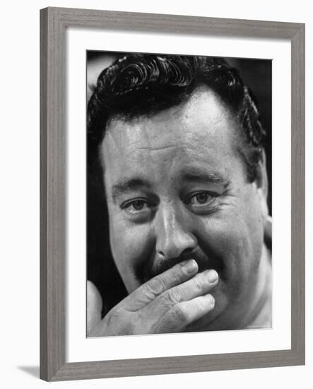 Actor Jackie Gleason Hiding His Mustache-Robert W^ Kelley-Framed Premium Photographic Print