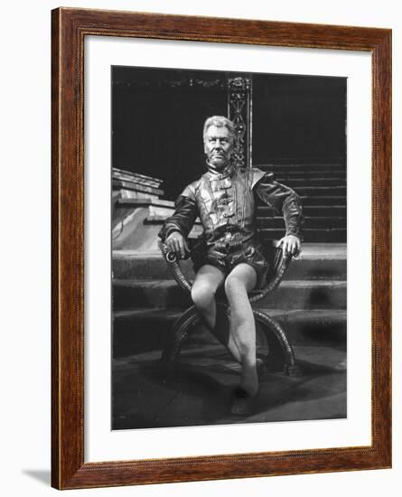 Actor John Gielgud Portraying Title Role in "Othello" at Stratford-Upon-Avon, England-null-Framed Premium Photographic Print