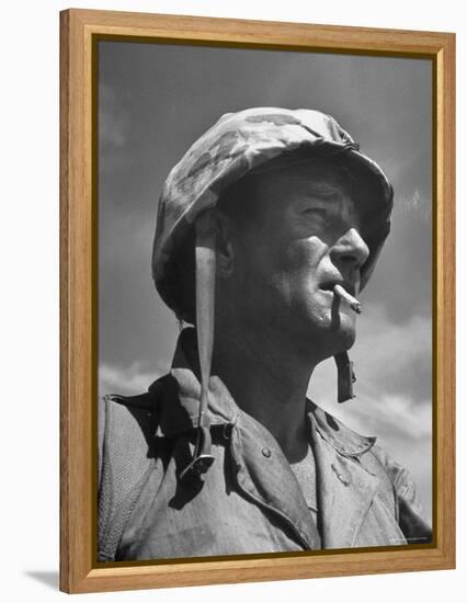 Actor John Wayne as Marine Sgt. Platoon Leader in Scene From the Movie "Sands of Iwo Jima"-Ed Clark-Framed Premier Image Canvas