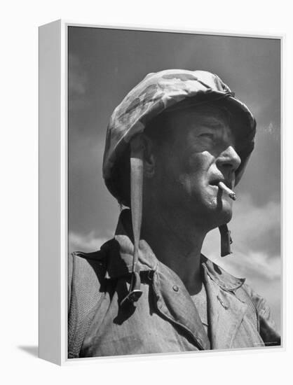 Actor John Wayne as Marine Sgt. Platoon Leader in Scene From the Movie "Sands of Iwo Jima"-Ed Clark-Framed Premier Image Canvas