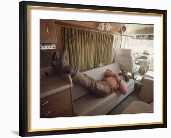 Actor John Wayne During a Break in the Filming of Western Movie "The Undefeated"-John Dominis-Framed Premium Photographic Print