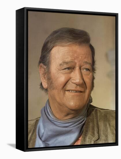 Actor John Wayne During Filming of Western Movie "The Undefeated"-John Dominis-Framed Premier Image Canvas