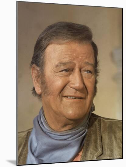 Actor John Wayne During Filming of Western Movie "The Undefeated"-John Dominis-Mounted Premium Photographic Print