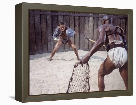 Actor Kirk Douglas Faces Actor Woody Strode in Scene From Stanley Kubrick's Film "Spartacus"-J^ R^ Eyerman-Framed Premier Image Canvas