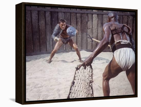 Actor Kirk Douglas Faces Actor Woody Strode in Scene From Stanley Kubrick's Film "Spartacus"-J^ R^ Eyerman-Framed Premier Image Canvas