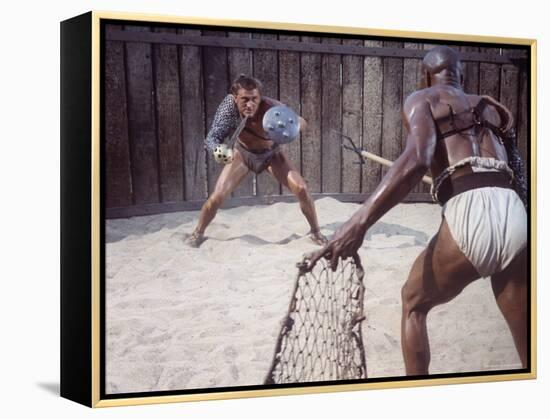 Actor Kirk Douglas Faces Actor Woody Strode in Scene From Stanley Kubrick's Film "Spartacus"-J^ R^ Eyerman-Framed Premier Image Canvas